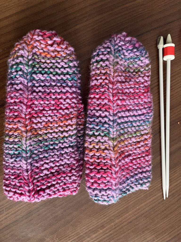 A finished pair of slippers.